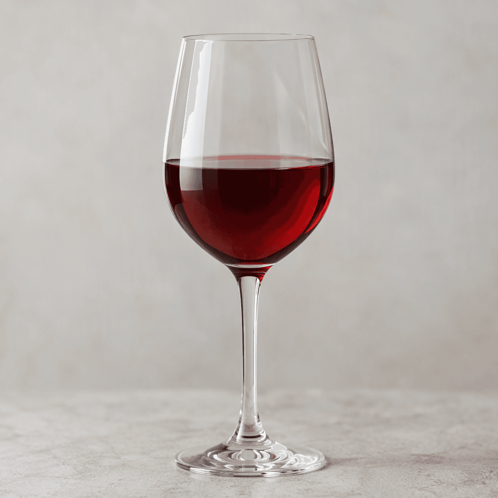 Clear wine is shown in a stemmed glass, appearing translucent ruby red, pale golden yellow, or soft pink, with a smooth liquid surface and a narrow curved bowl.