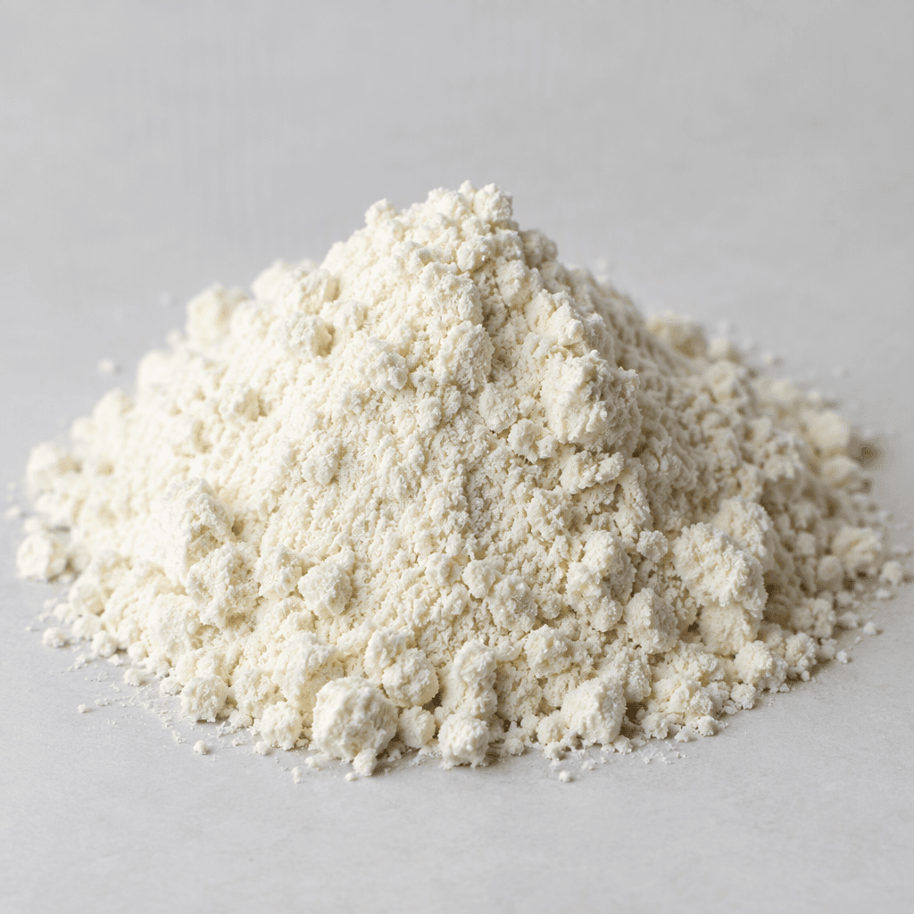 A small mound of fine, pale ivory powder with a soft, slightly clumpy texture.