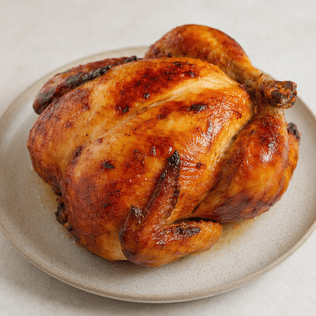 Served portion of rotisserie chicken